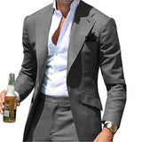 2024 Business Casual Mens Suits One Button Groom Prom Party Tuxedos Custom  Blazer Jacket Pants 2 Pieces Wedding Costume Homme