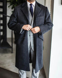 Riolio  Business Men Suit Winter Warm Long Woolen cloth Overcoat Office Party Prom Blazer Formal Causal
