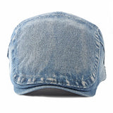 Riolio Berets Spring Autumn Men Women Cap Hat Retro Denim Beret Cap Artist Painter Beret Hat Adjustable   Flat Cap Men