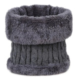 Riolio Winter Men Women Warm Knitted Ring Scarves Thick Elastic Knit Mufflers Children Neck Warmer Plush Polyester Scarf