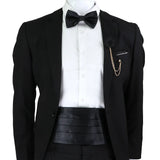 Riolio  New Fashion Mens Cummerbund Bow Tie Brooch Set Black Red Blue   Waist Seal For Formal Tuxedo Business Suit Dinner Accessories