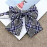 Riolio  Hot Women Girls Silk Cotton Bowties Fashion Cute College Style Striped Plaid Ladies School Girl Student Uniform Butterfly Knot