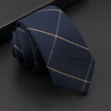 Riolio  Mens Classic Cotton Ties High Quality Handmade Skinny 6CM Neck Tie Plaid Solid Color Striped Narrow Business Shirt Accessories