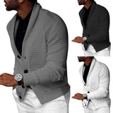 Riolio Autumn Men Sweater Solid Color Hollow Cardigan Buttons Suit Coat Warm Knit Male Sweater Jumpers S-2XL