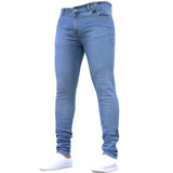 Riolio Man Pants Retro Washing Zipper Stretch Jeans Casual Slim Fit Trousers Male Plus Size Pencil Pants Denim Skinny Jeans for Men