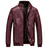 Riolio Plus Size 6XL 7XL Men's PU Jacket Solid Color Autumn Leather Jacket Coat Big Size 7XL Casual Fashion Luxurious PU Outerwear Male