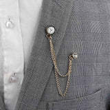 Riolio  New Men Women Shirt Collar Tassel Chain Lapel Pin Brooch Dragon Eagle Deer Head Wings Badge Retro Unisex Jewelry Accessories