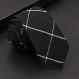 Riolio  Mens Classic Cotton Ties High Quality Handmade Skinny 6CM Neck Tie Plaid Solid Color Striped Narrow Business Shirt Accessories