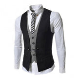 Riolio Men Waistcoat V Neck Single-breasted Slim Fit Mens Suit Vest Gilet Homme Casual Sleeveless Formal Business Jacket chaleco hombre