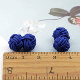 Riolio  Colorful Double Rope Ball Knot Cufflinks Novelty Solid Colors Braided Handmade Elastic Upscale Men's Classic Cuff Links For Men