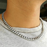 Riolio 10 Pieces Stainless Steel Cuban Link Necklace for Men Women Tarnish Free Heavy Curb Chain Necklace Choker 16 18 20 22 24 Inches
