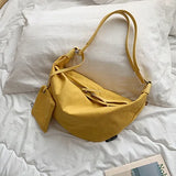 Riolio  female large capacity bag Korean version of foreign canvas shoulder bag fashion casual slung chest bag jiaozi bag