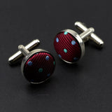 Riolio  Mens Round Braided Jewelry Fashion Shirt Cufflinks For Business Wedding Party Suit Stripe Dot Cuff Link Men Accessories Gift