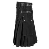 Riolio Fashion Scottish Men Adult Traditional Kilt Medieval Metal Vintage Gothic Punk Pleated Skirt Halloween Carnival Cosplay Costumes