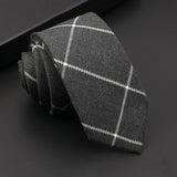 Riolio  Mens Classic Cotton Ties High Quality Handmade Skinny 6CM Neck Tie Plaid Solid Color Striped Narrow Business Shirt Accessories