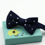 Riolio  Fashion Single Deck Children Solid Color Bowknot Lovely Knit Bowtie Adjustable  Neckwear Designer Knitting Kid Butterfly Bow Tie