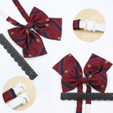 Riolio  School Uniform Bow Tie Set For Boys Girls Polyester Plaid Striped British Slim Necktie Bowtie Party Student Children Accessories