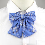 Riolio  Hot Women Girls Silk Cotton Bowties Fashion Cute College Style Striped Plaid Ladies School Girl Student Uniform Butterfly Knot
