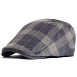 Riolio Winter Vintage Plaid Thick Beret Hat Corduroy Newsboy Cap Men Women England Gatsby Retro Hat Driver Flat Cap