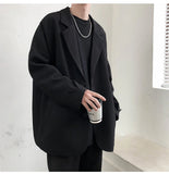 Riolio British-style Blazers Men Leisure Trendy Loose Suit Jackets Male Retro Daily Ins Streetwear All-match Simple Korean Suit-tops