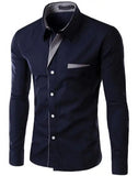 Riolio Hot Sale New Fashion Camisa Masculina Long Sleeve Shirt Men Slim fit Design Formal Casual Brand Male Dress Shirt Size M-4XL