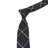 Riolio  Mens Classic Cotton Ties High Quality Handmade Skinny 6CM Neck Tie Plaid Solid Color Striped Narrow Business Shirt Accessories