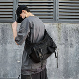 Riolio  Ins shoulder messenger bag, male fashion brand Harajuku functional bag, fashion joker, student dark wind tooling bag, female.