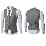 Riolio Men Waistcoat V Neck Single-breasted Slim Fit Mens Suit Vest Gilet Homme Casual Sleeveless Formal Business Jacket chaleco hombre