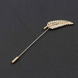 Riolio  Men's Golden Black Luxury Brooches Various Leaf Ginkgo Fower Pin Chic Fashion Men Suit Shawl Collar Lapel Pins Daily Accessory