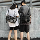Riolio  Ins shoulder messenger bag, male fashion brand Harajuku functional bag, fashion joker, student dark wind tooling bag, female.