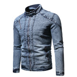 Riolio Fashion Spring Casual Jacket Mens Velvet Streetwear Denim Jacket  Stand Collar Jean Jackets Male Slim Fit Coat Outerwear