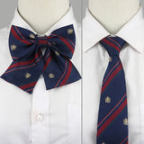 Riolio  School Uniform Bow Tie Set For Boys Girls Polyester Plaid Striped British Slim Necktie Bowtie Party Student Children Accessories