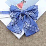 Riolio  Hot Women Girls Silk Cotton Bowties Fashion Cute College Style Striped Plaid Ladies School Girl Student Uniform Butterfly Knot