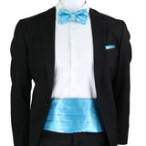 Riolio  New Fashion Mens Cummerbund Bow Tie Brooch Set Black Red Blue   Waist Seal For Formal Tuxedo Business Suit Dinner Accessories