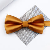 Riolio  Colorful Solid Color Parent-Child Bowtie Set Classic Polyester Butterfly Satin For Father Son Party Dinner Wedding Accessory