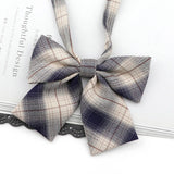 Riolio  Ladies Bowtie Cute College Style Striped Chic Handiness Simple Student Cosplay  JK Uniform Accessory Collar Butterfly Knot Gift