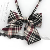 Riolio  Ladies Bowtie Cute College Style Striped Chic Handiness Simple Student Cosplay  JK Uniform Accessory Collar Butterfly Knot Gift