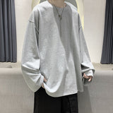 Riolio Loose Sweatshirts Men Solid T Shirt Neutral Streetwear Fashion Women Korean Clothes Cotton Pullover Long Sleeve T-shirts Man