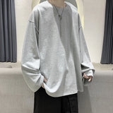Riolio  Loose Sweatshirts Men Solid T Shirt Neutral Streetwear Fashion Women Korean Clothes Cotton Pullover Long Sleeve T-shirts Man