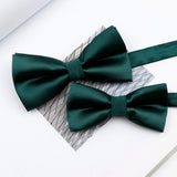 Riolio  Colorful Solid Color Parent-Child Bowtie Set Classic Polyester Butterfly Satin For Father Son Party Dinner Wedding Accessory