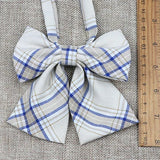 Riolio  Hot Women Girls Silk Cotton Bowties Fashion Cute College Style Striped Plaid Ladies School Girl Student Uniform Butterfly Knot