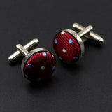 Riolio  Mens Round Braided Jewelry Fashion Shirt Cufflinks For Business Wedding Party Suit Stripe Dot Cuff Link Men Accessories Gift