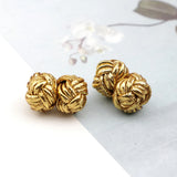 Riolio  Colorful Double Rope Ball Knot Cufflinks Novelty Solid Colors Braided Handmade Elastic Upscale Men's Classic Cuff Links For Men