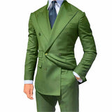 Riolio  Olive Green Business Mens Suits Tailor-Made 2Pcs Slim Fit Coats Formal Wedding Business Tuxedos Groom Causal Prom Tailored