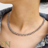 Riolio 10 Pieces Stainless Steel Cuban Link Necklace for Men Women Tarnish Free Heavy Curb Chain Necklace Choker 16 18 20 22 24 Inches
