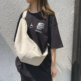 Riolio  new Japanese ins street canvas messenger bag for men and women jiaozi backpack students large-capacity chest bag