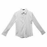 Riolio New Men Lace Perspective Shirt Party Prom Hollow Lace Patchwork Long Sleeve Tuxedo Shirt Nightclub Casual Social Shirt