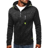Riolio Men's Full Zip Hoodie Solid Color Zipper Hooded Daily Fitness Basic Thin Fleece Hoodies Sweatshirts Long Sleeve Blue Gray Black