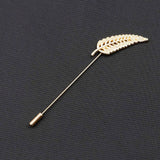 Riolio  Men's Golden Black Luxury Brooches Various Leaf Ginkgo Fower Pin Chic Fashion Men Suit Shawl Collar Lapel Pins Daily Accessory