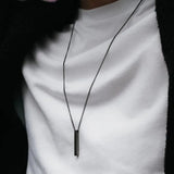 Riolio hot classic Rectangle Pendant Necklace men Stainless Steel Black color Cuban Chain Necklace For Men Jewelry Gift